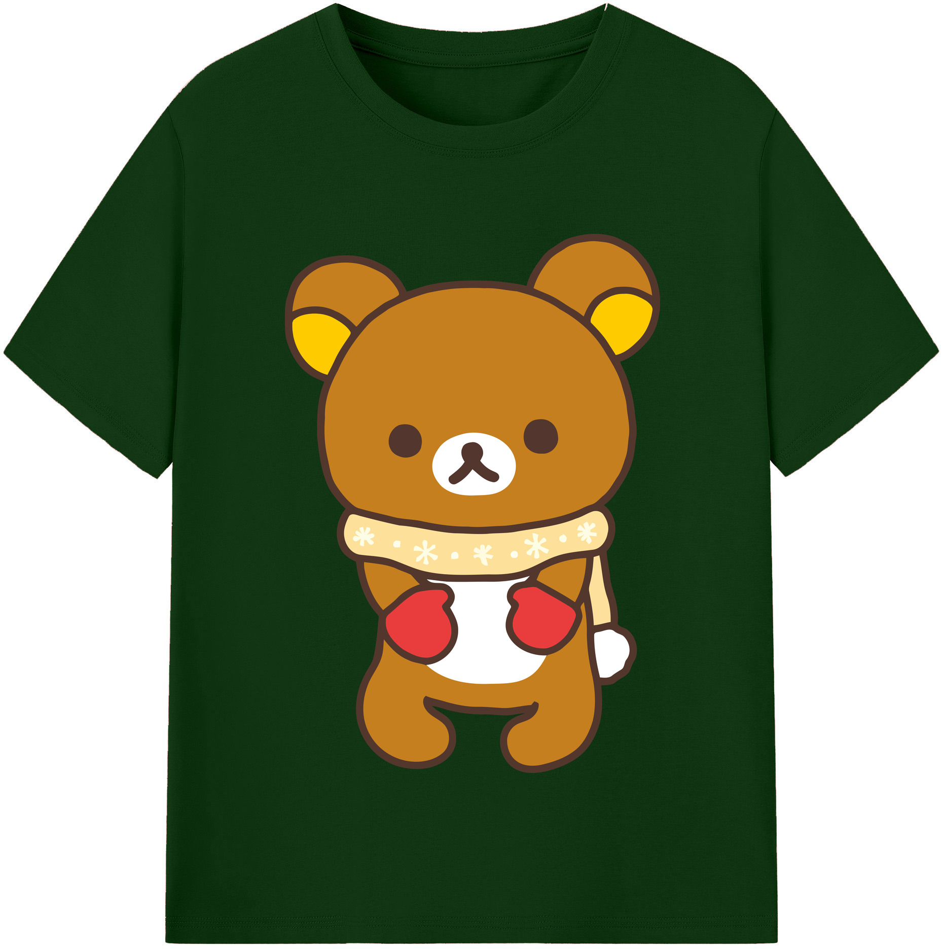 （画像用） リラックマ リラックマ キイロイトリ Rilakkuma Korilakkuma Kiiroitori 綿100％半袖Tシャツ（フロントプリント）